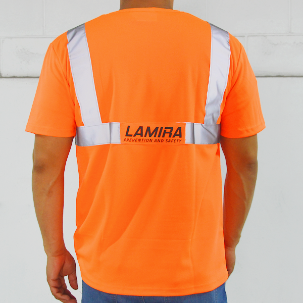 Playera Cuello Redondo Manga Corta HV Lamira Naranja AS-4408 - 3