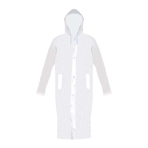 IMPERMEABLE PVC GABARDINA LARGA LAMIRA BLANCO TRANSPARENTE AS-4479