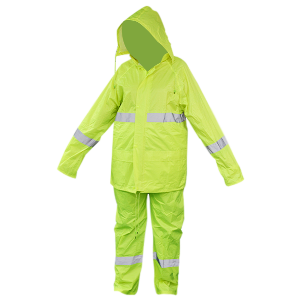 IMPERMEABLE PVC/POLIÉSTER 2 PIEZA CON REFLEJANTE PREMIUM LAMIRA AMARILLO LS-4103