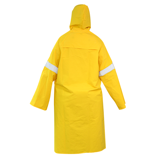 Impermeable PVC/Poliéster Gabardina Larga con Reflejante LAMIRA Amarillo AS-4478 - 1