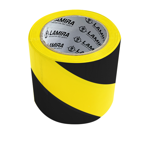 Cinta PVC Delimitadora de Áreas LAMIRA Amarillo/Negro LS-4151 4"x33m - 1