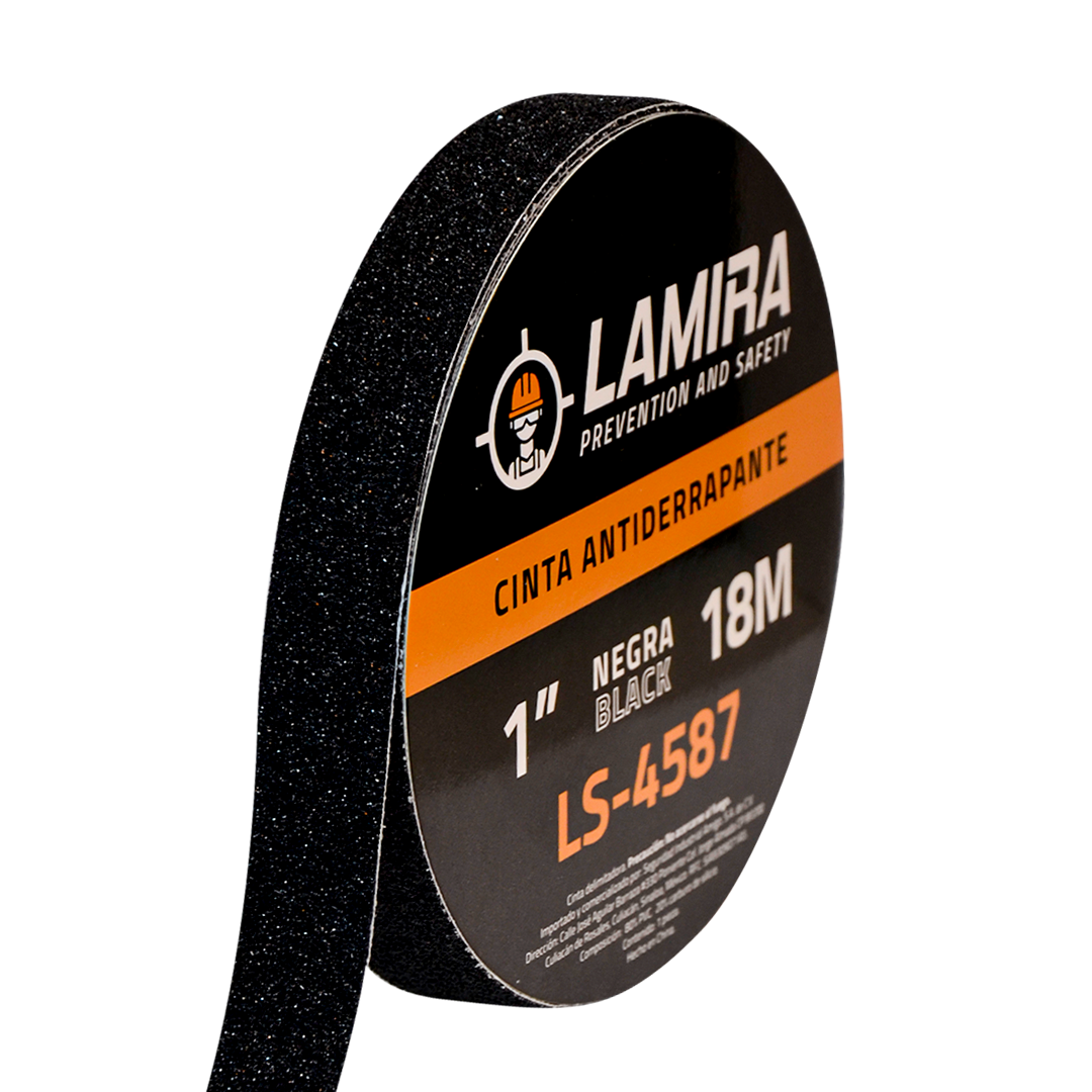 Cinta Antiderrapante 1"x18m Negro LAMIRA LS-4587 - 1