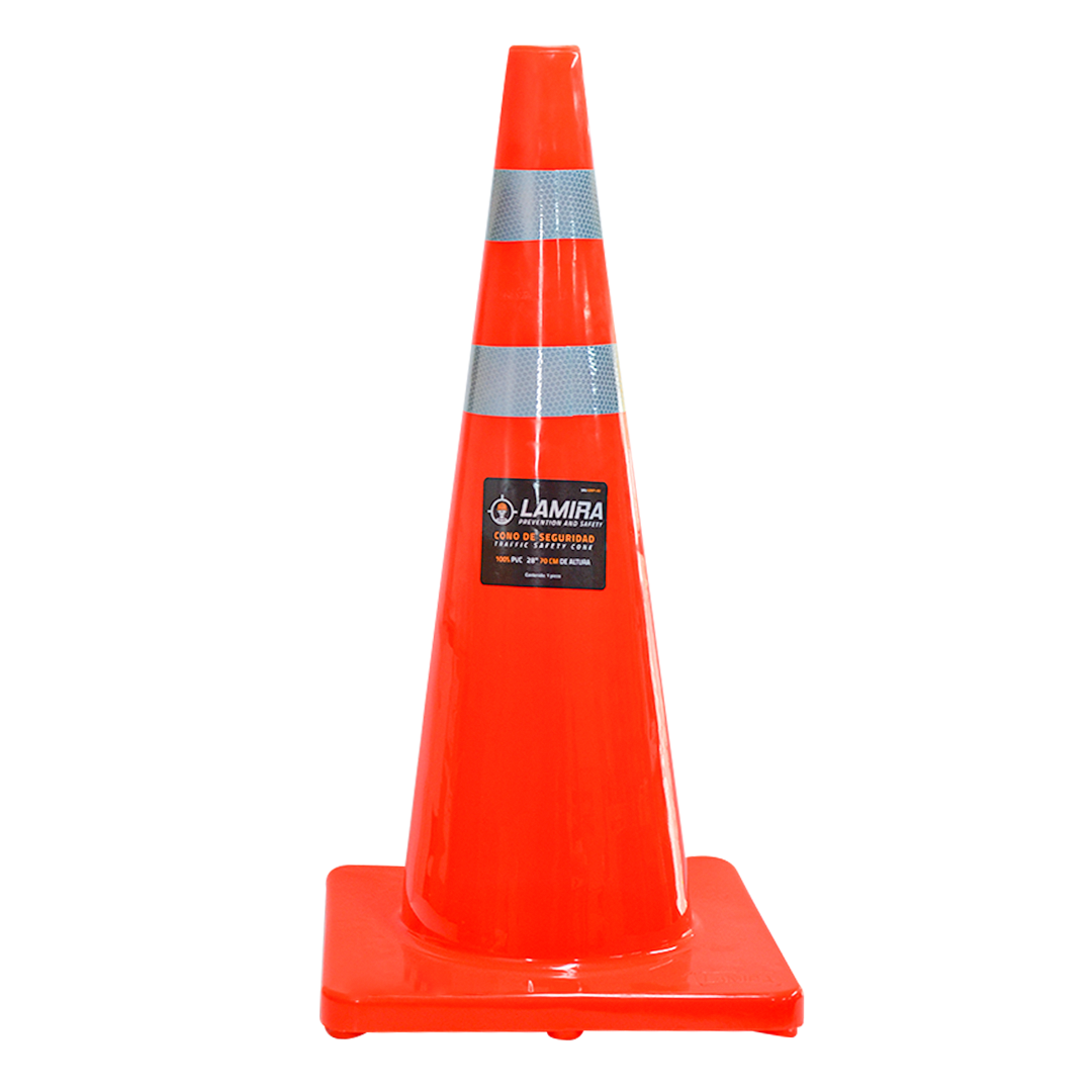 Cono PVC Premium de Seguridad con Reflejante LAMIRA Naranja ATC-70R 70 cm - 0