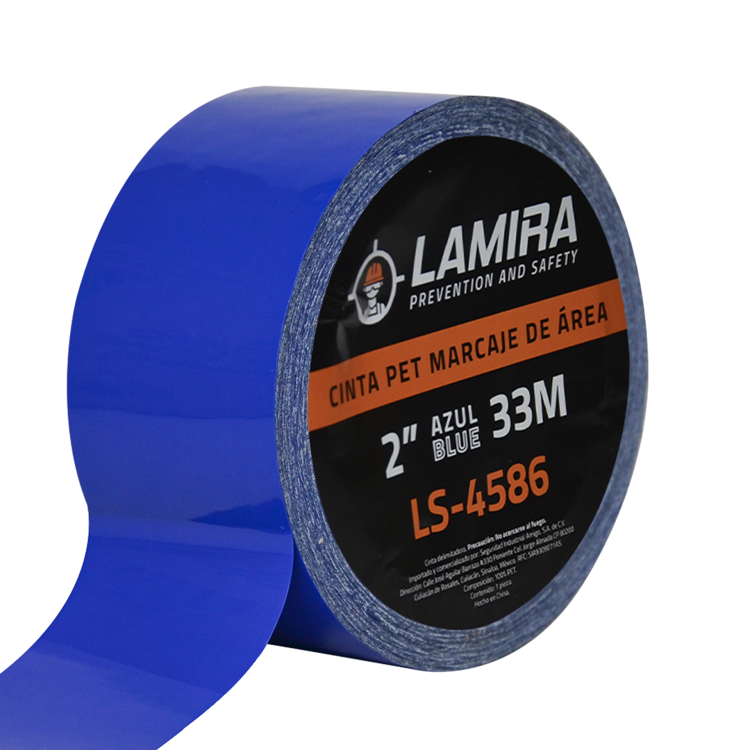 Cinta PET Delimitadora de Áreas 2"x33m LAMIRA Azul LS-4586 - 1