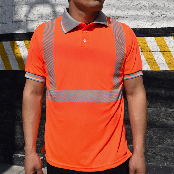 Camisa Tipo Polo con Reflejante Naranja SR-120ANCR - 2