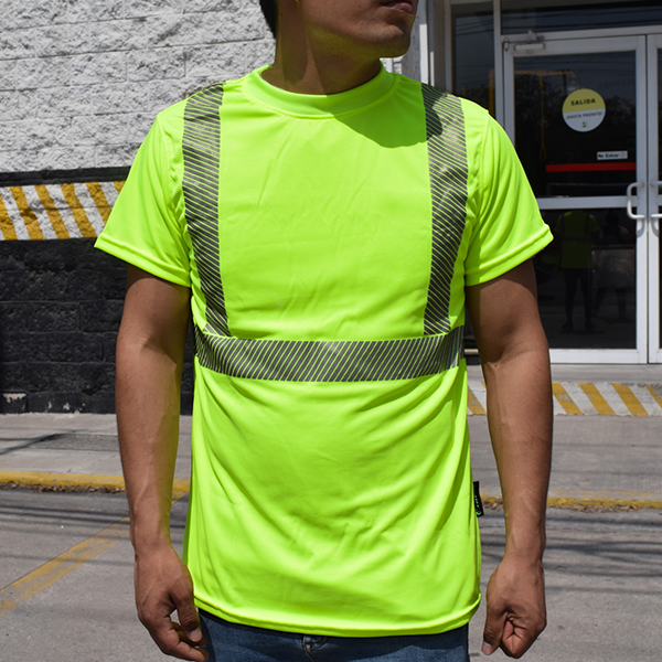 Camisa Cuello Redondo con Reflejante Amarillo SR-110AMCR - 2