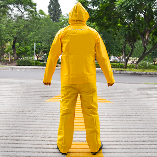 Impermeable PVC/Poliéster Calibre 0.35 mm Conjunto Gabardina y Pantalón con Peto y Tirantes Jyrsa Amarillo DD-1121 - 3