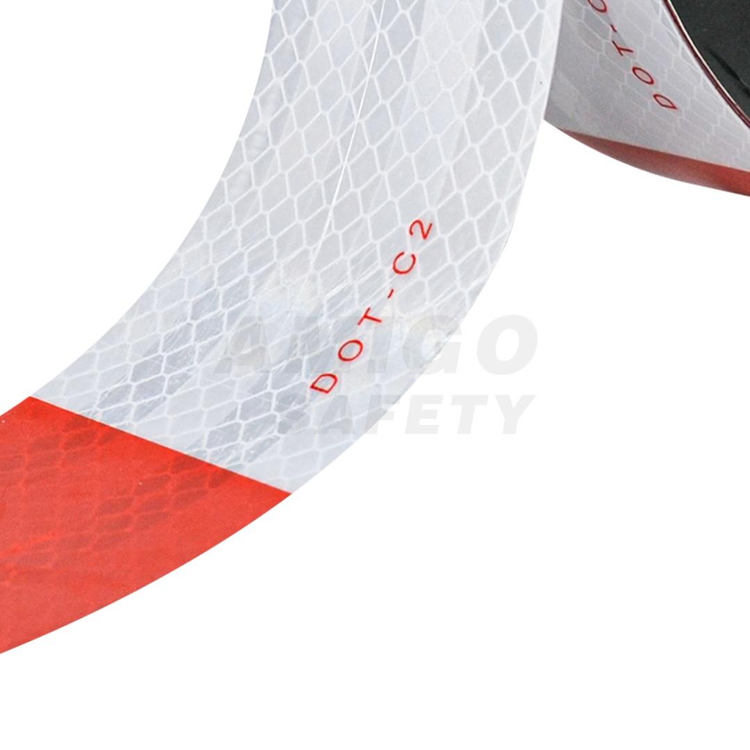 Cinta PET Reflejante P/Vehiculo 2"x45m LAMIRA Blanco/Rojo LS-4585 - 2
