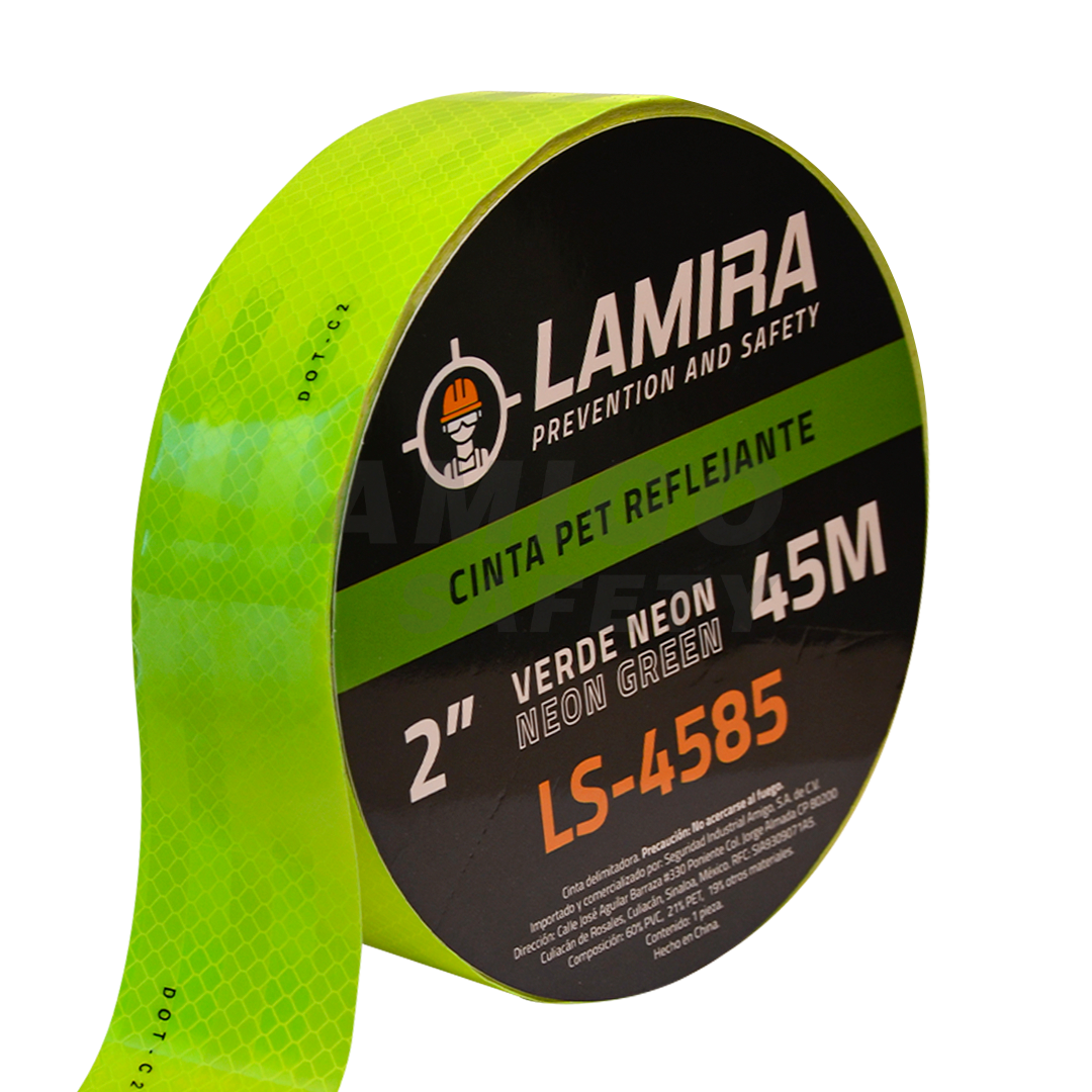 Cinta PET Reflejante P/Vehículo 2"x45m LAMIRA Verde LS-4585 - 1