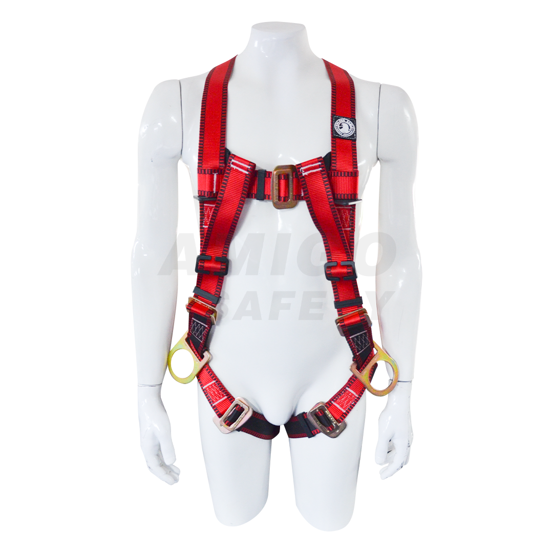 ARNÉS PARA CUERPO COMPLETO ESTILO H CON 3 ANILLOS D GOLDEN EAGLE ROJO PC100K-P2