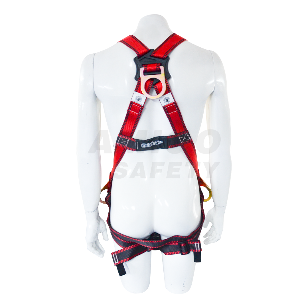 Arnés para Cuerpo Completo Estilo H con 3 Anillos D Golden Eagle Rojo PC100K-P2 - 2