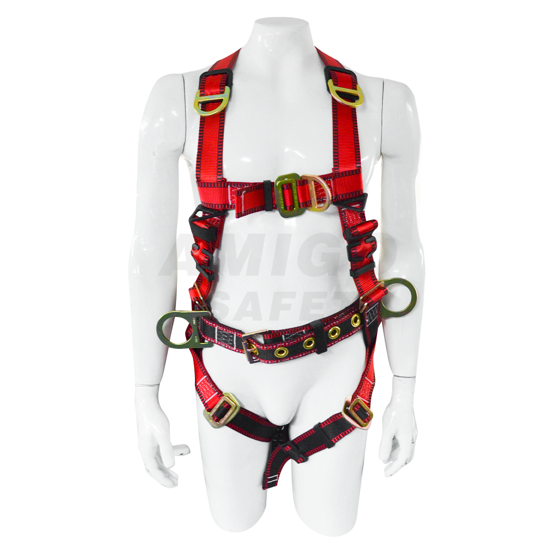 ARNÉS PARA CUERPO COMPLETO ESTILO H CON 5 ANILLOS D GOLDEN EAGLE ROJO PC100K-P5