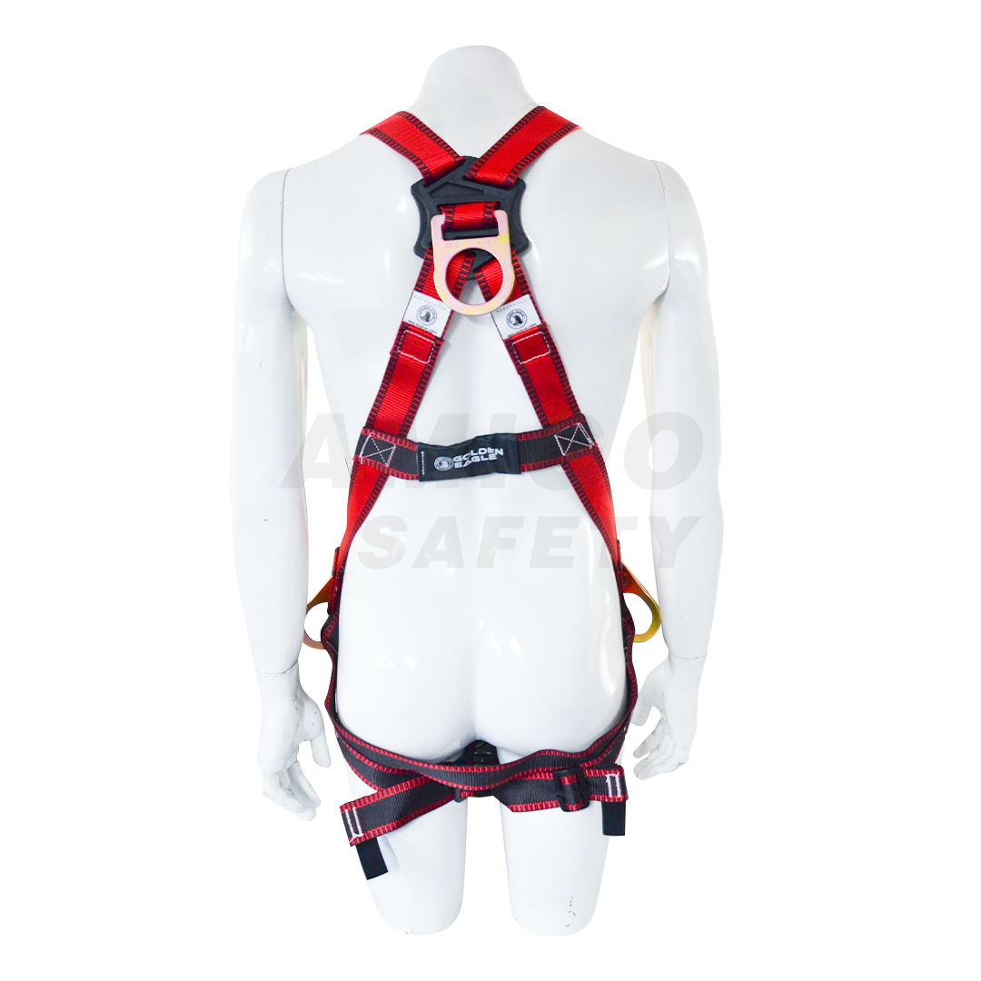 Arnés para Cuerpo Completo Estilo H con 5 Anillos D Golden Eagle Rojo PC100K-P5 - 2