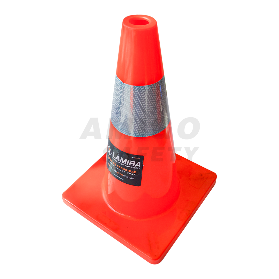 Cono PVC Premium de Seguridad con Reflejante LAMIRA Naranja ATC-45R 45 cm - 2