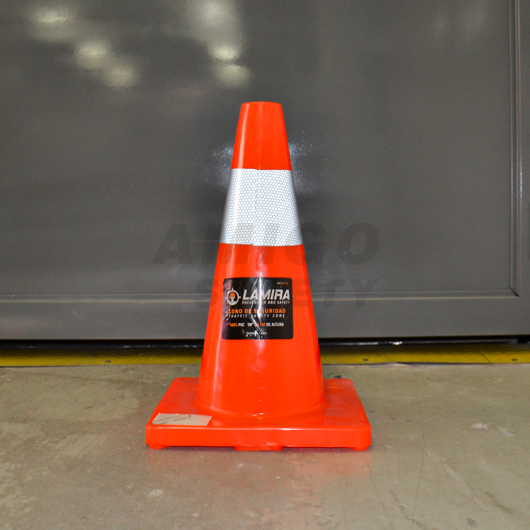 Cono PVC Premium de Seguridad con Reflejante LAMIRA Naranja ATC-45R 45 cm - 3