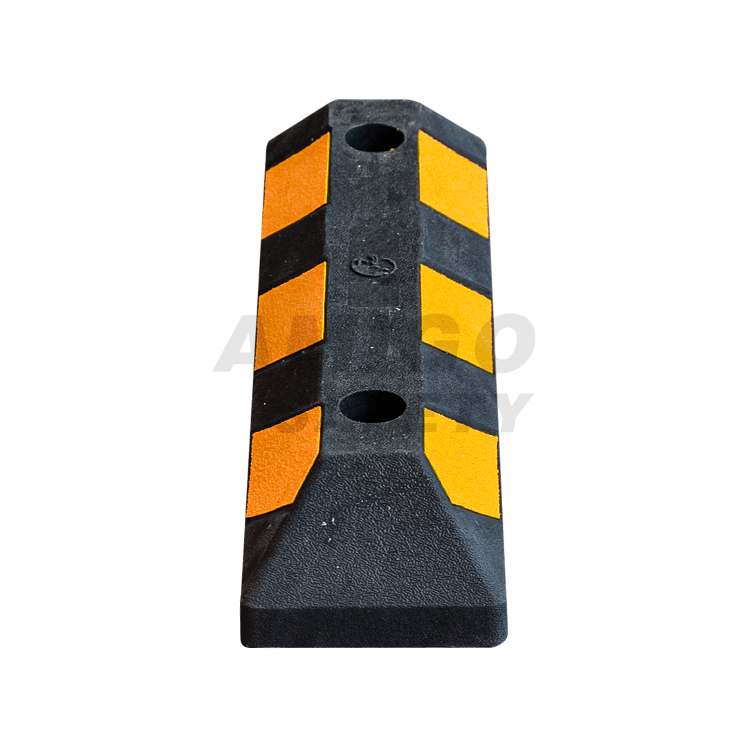 Tope HDPE 100 % Reciclado para Estacionamiento Negro/Amarillo 57 cm - 1